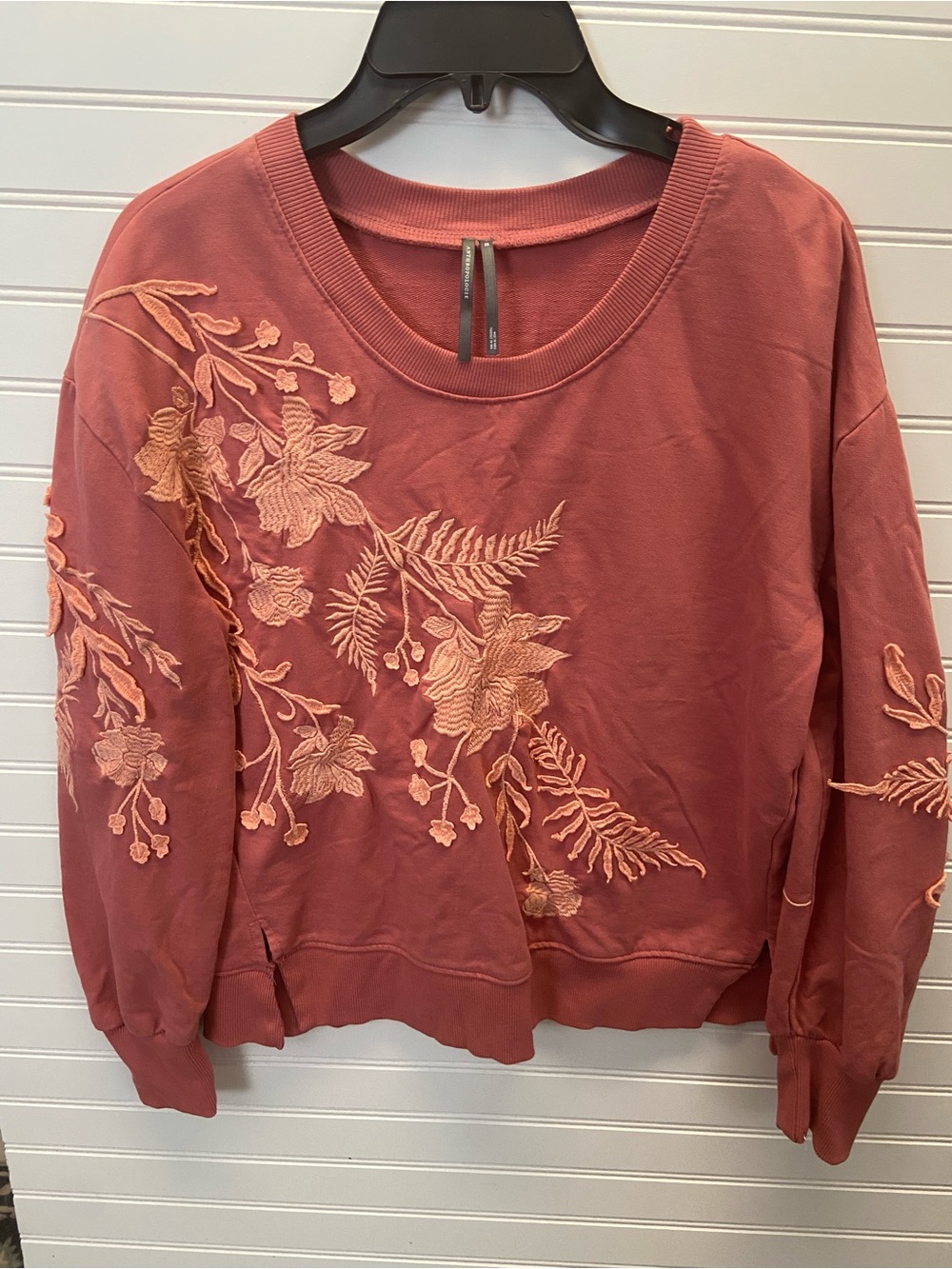 Anthropologie Appliqué Floral Sweatshirt